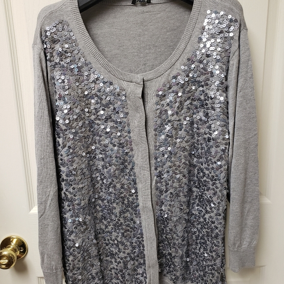 Sparkly Sequin Silver Cardigan Nwot 